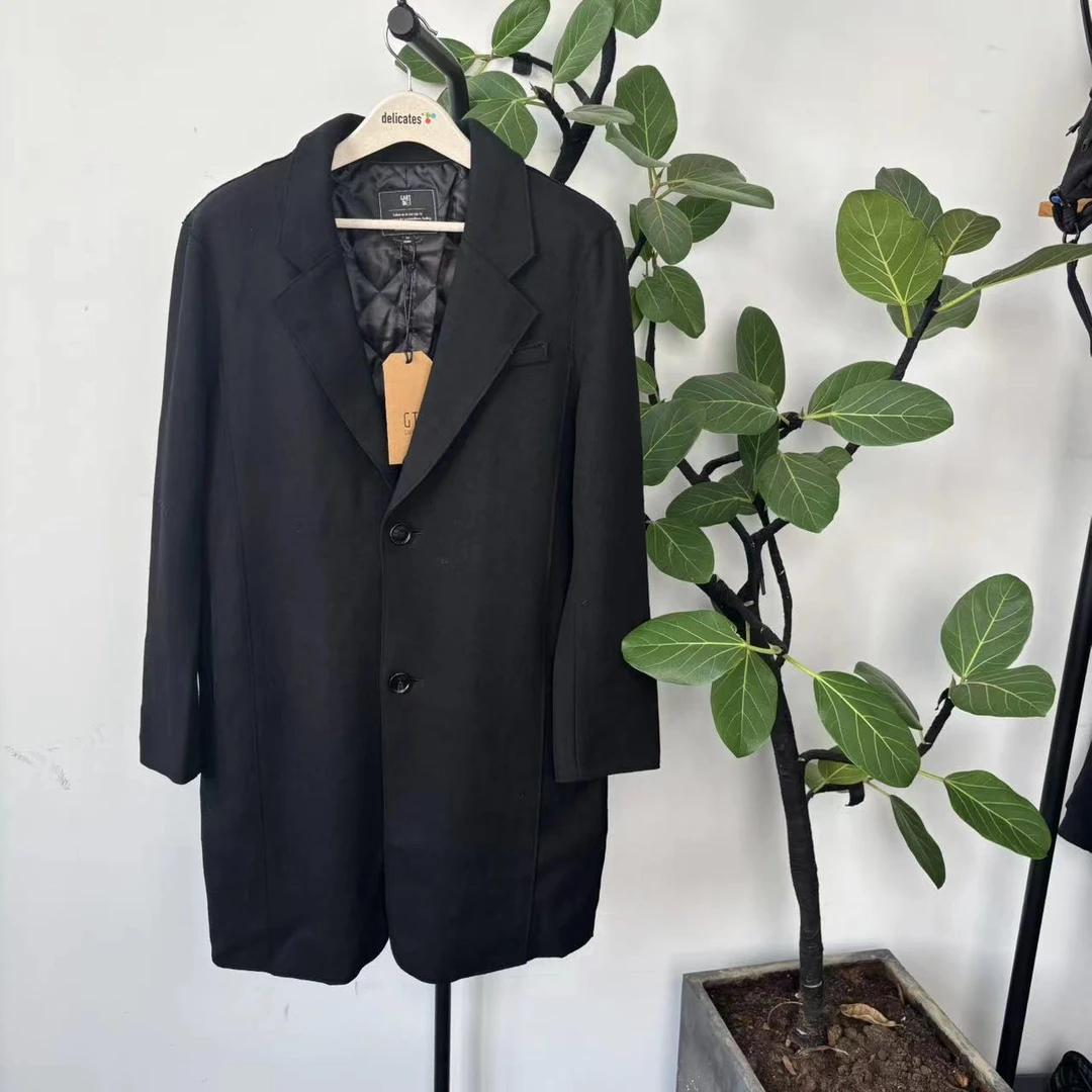 U-4 秋冬季男士气质时尚羊毛中长款休闲大衣 09028