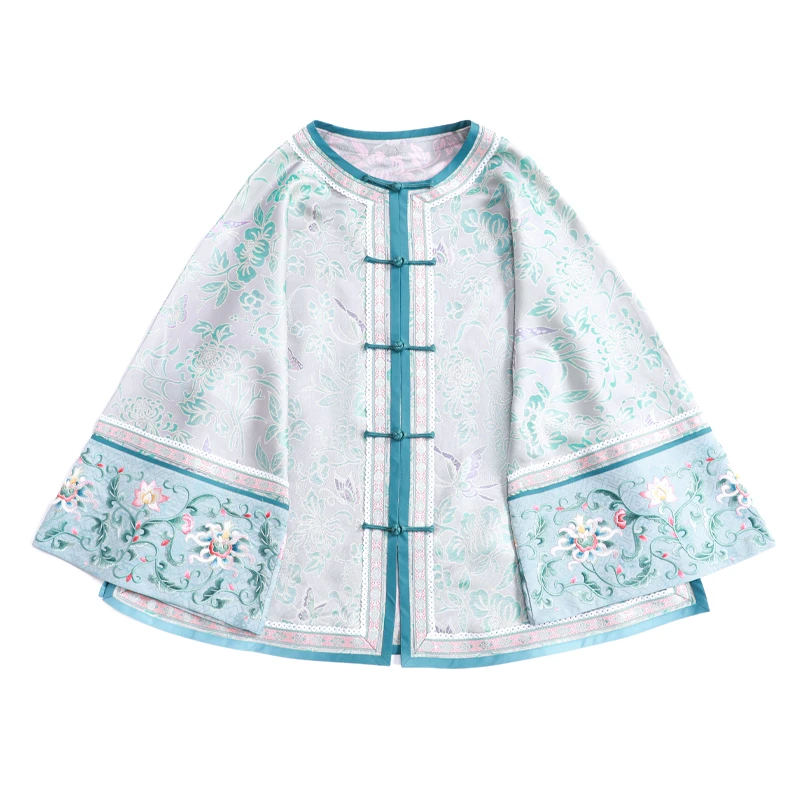 「锦澜蝶韵」丽古龙复古中国风原创日常百搭设计感刺绣汉服女装上衣