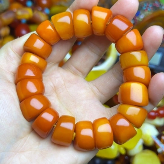 琥珀未镶嵌手链蜜蜡