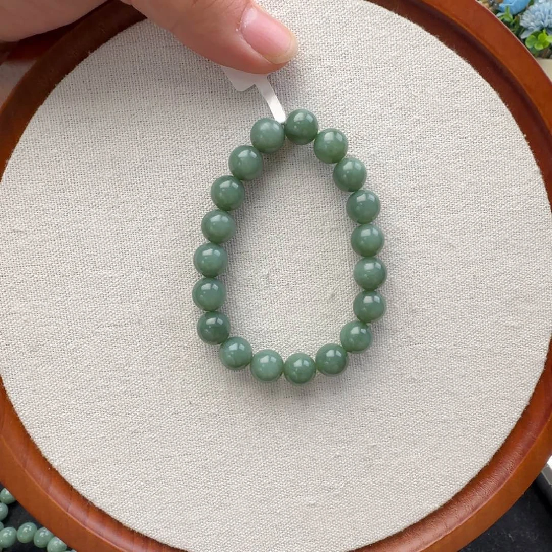 和田玉未镶嵌手链卡10且末蓝夹层，8