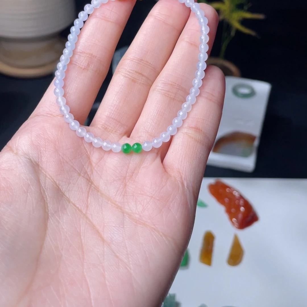 翡翠未镶嵌颈饰小珠