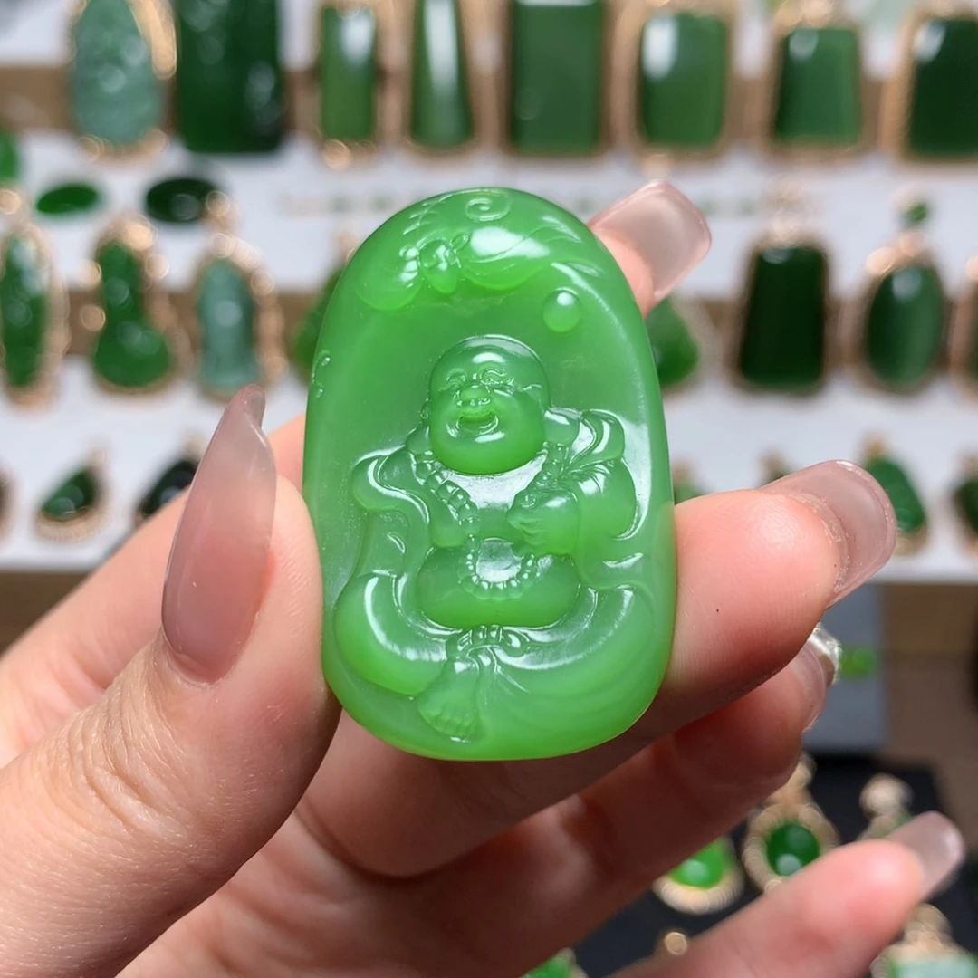 和田玉（碧玉）佛公未镶嵌