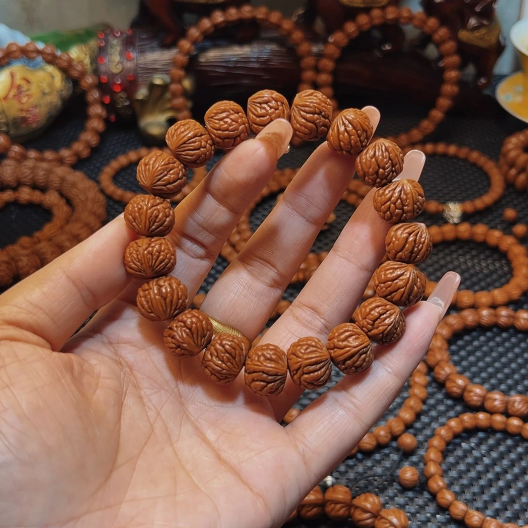 手串桃核15野生籽红皮荔枝