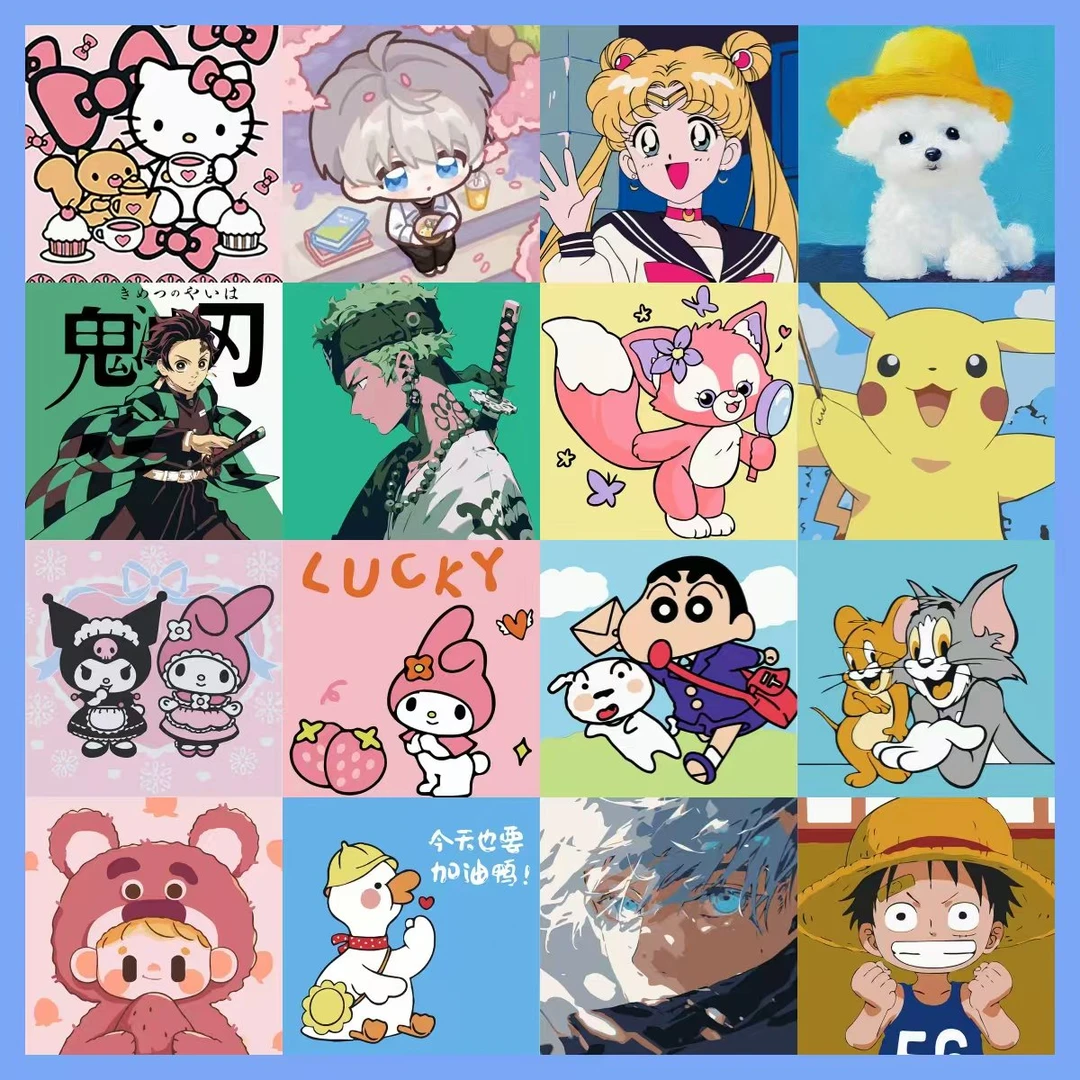 T1-T200实木框架数字油画儿童填色装饰画diy涂画2020卡通过款链接