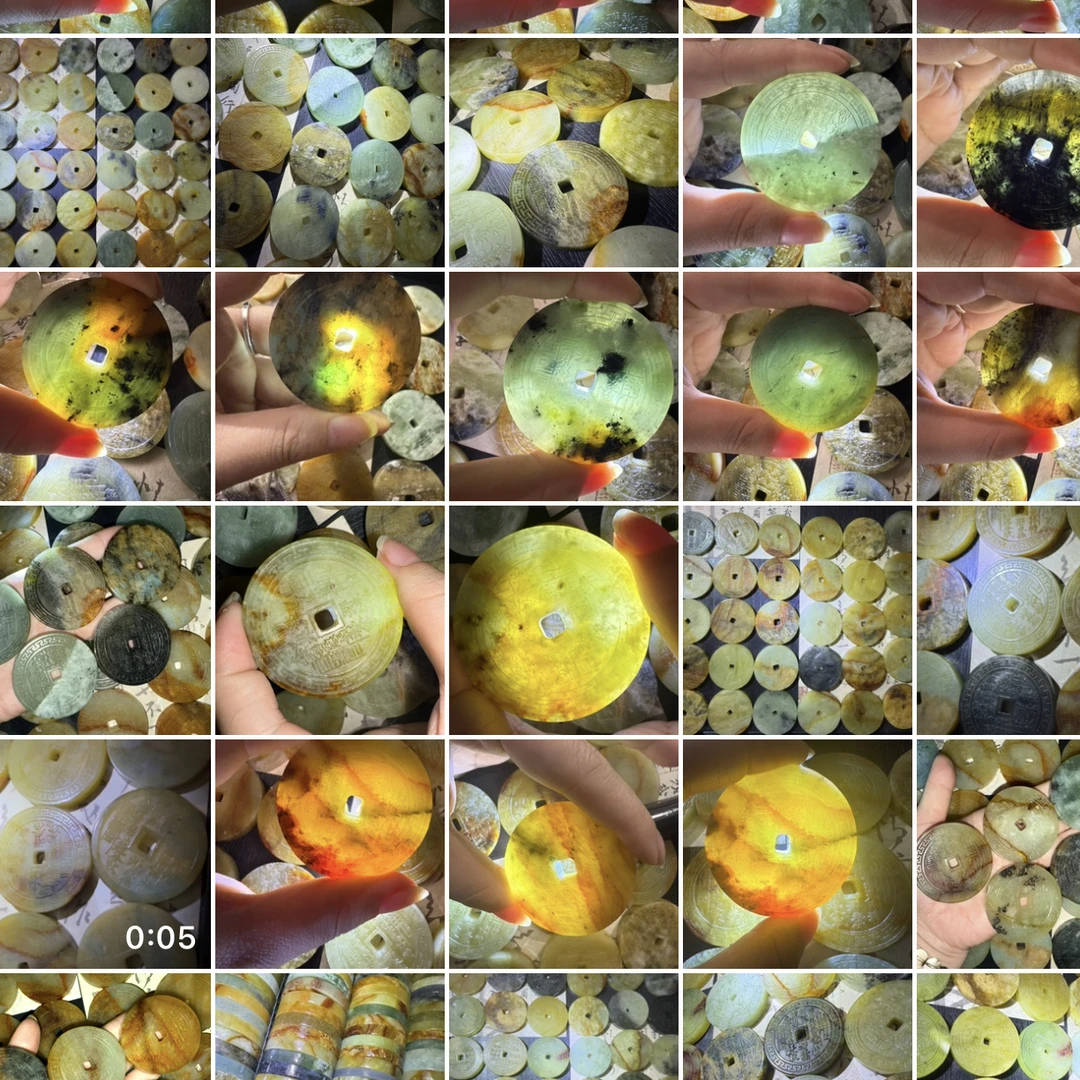 岫玉玉牌双面山鬼平安扣（直播间挑选在好再购买）不然随机发货时尚