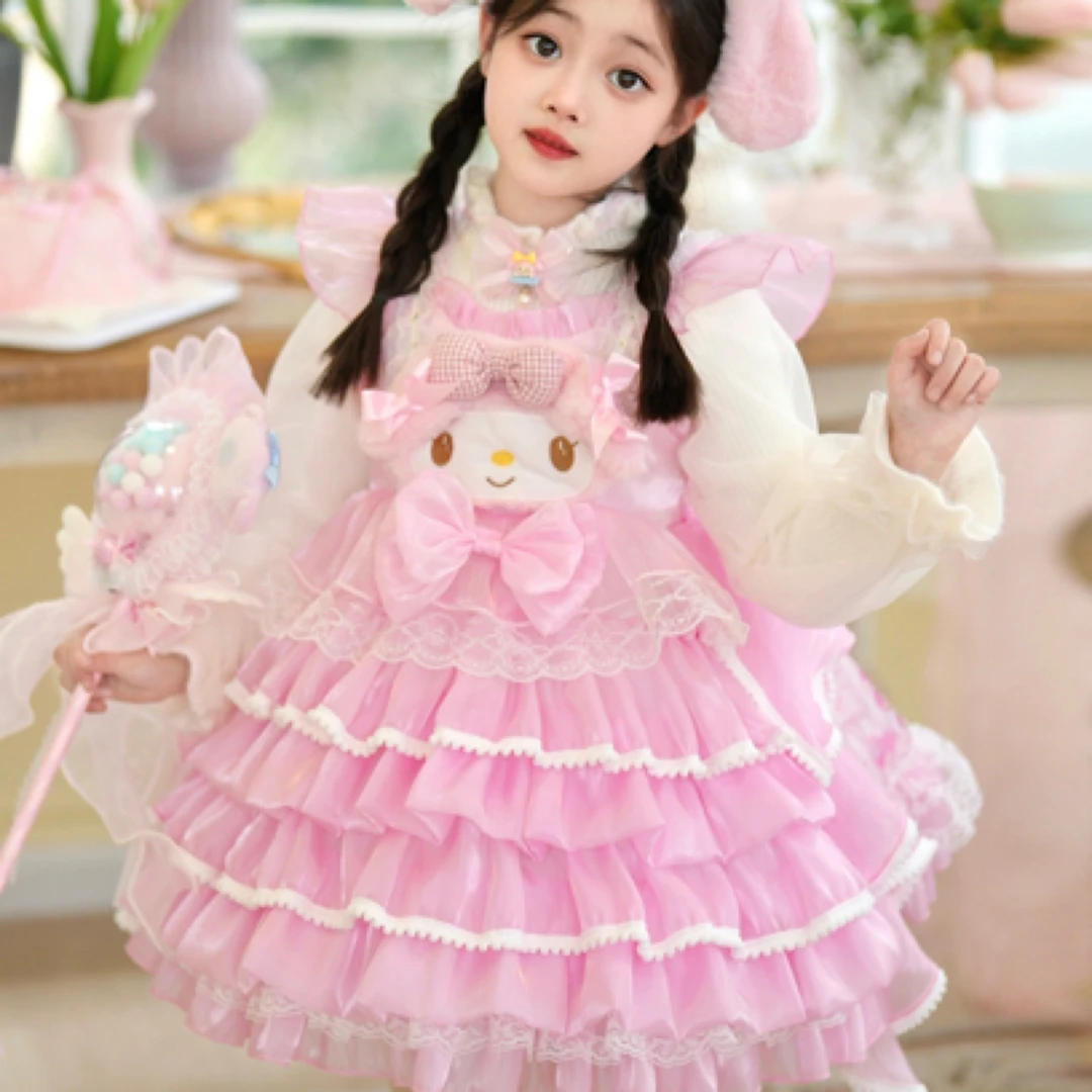 新款美乐蒂洛丽塔甜美公主裙三丽鸥cos卡通粉色蓬蓬裙生日礼服