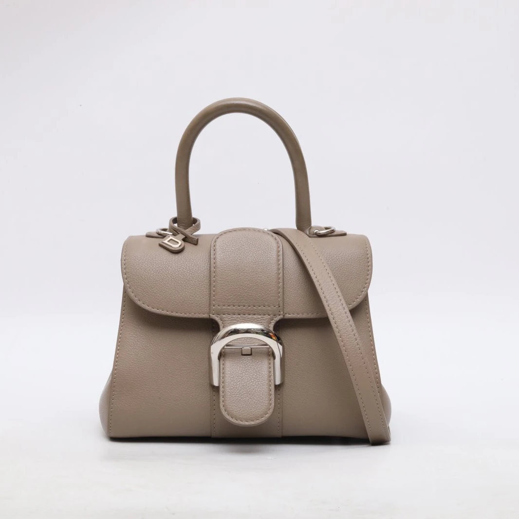 99新 Delvaux/德尔沃 【黑黑】 大象灰 brilliant mini 手提包