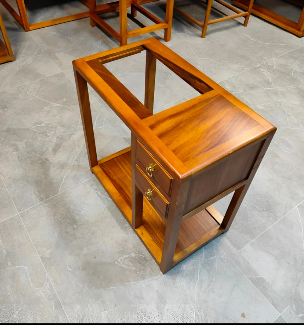 南美胡桃木古典双抽茶水柜开口烧水柜