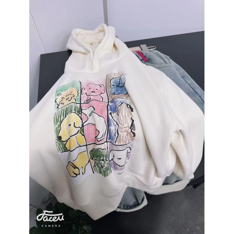 412133《预》小涵家韩版冬季儿童休闲舒适加绒日常百搭连帽卫衣