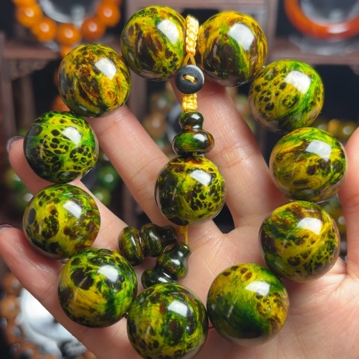 琥珀木2.2 精品精工小绿油水墨丹青 老干料