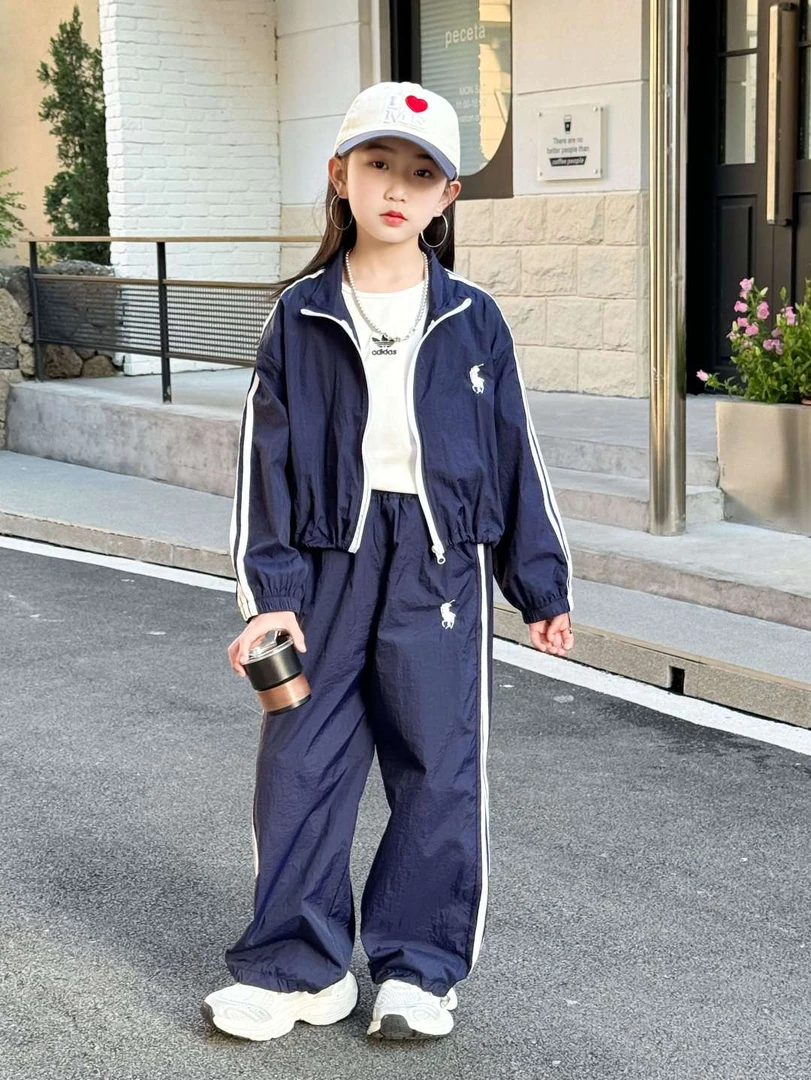 女童夏季薄款防晒衣套装2025新款女孩超薄夏装皮肤衣时髦两件套潮