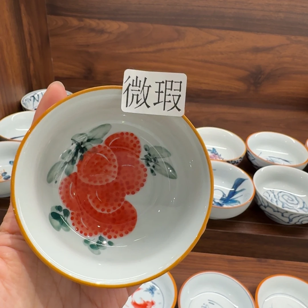 釉下手绘茶具微瑕