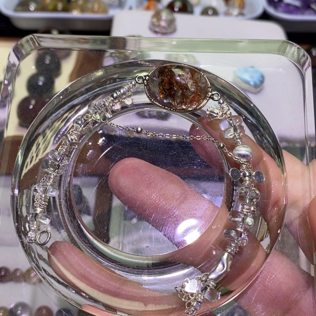 水晶手链银S925镶嵌幽灵