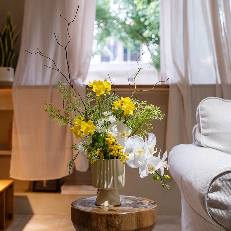 海虹景品假花仿真花摆设高级感逼真餐桌玄关花艺客厅适合摆放的花