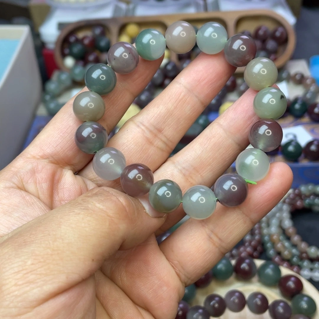 珐琅非金属天然秦紫玉手串12放漏