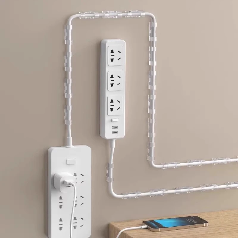 免打孔理线器电线固定器无痕自粘数据线收纳网线走线墙面插排固定