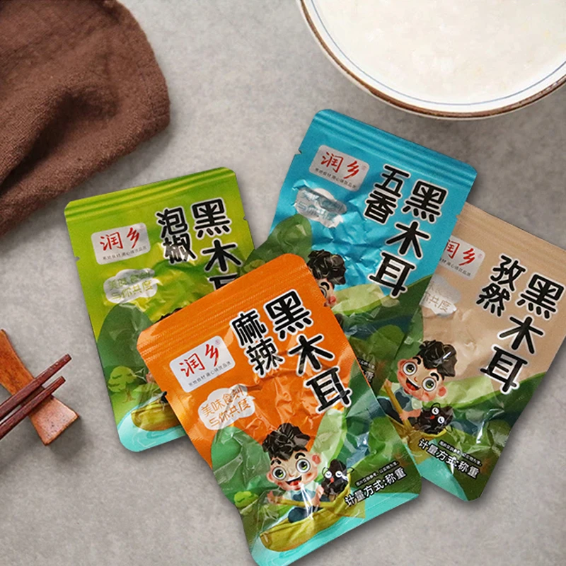 润乡东北即食黑木耳五香麻辣泡椒芥末孜然五香味开袋独立包装零食