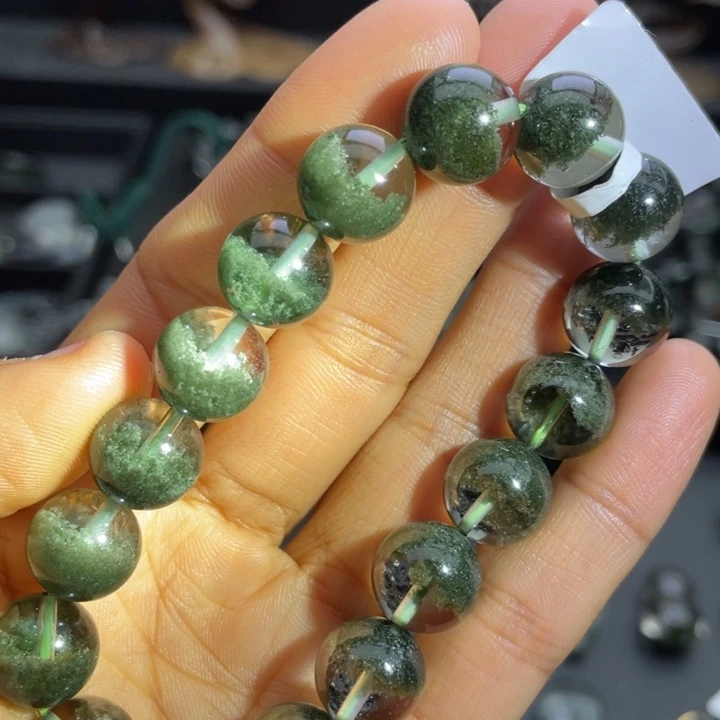 未镶嵌手链水晶绿幽灵聚宝盆，12