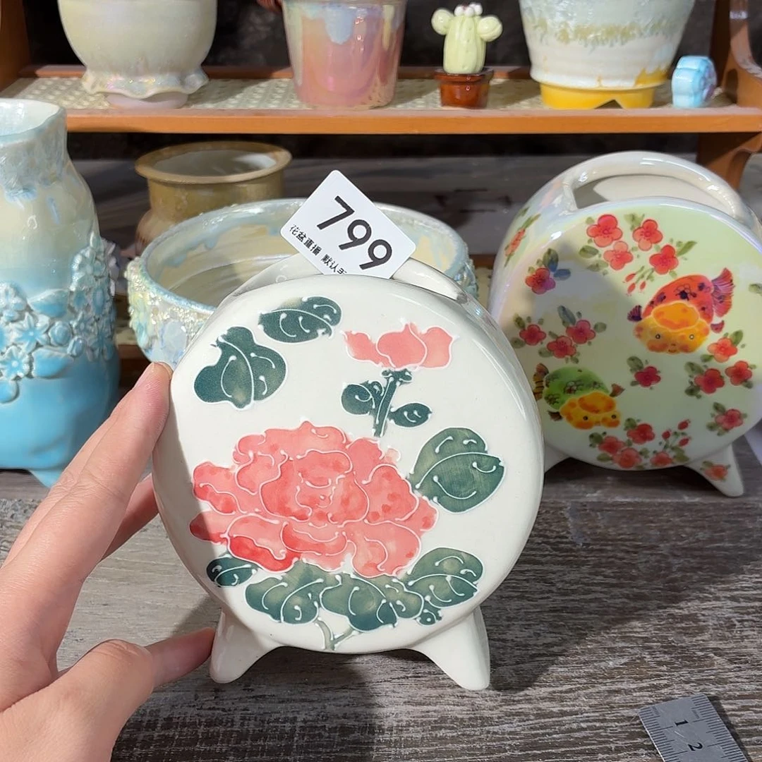 中号炫彩开窑上新花盆花盆