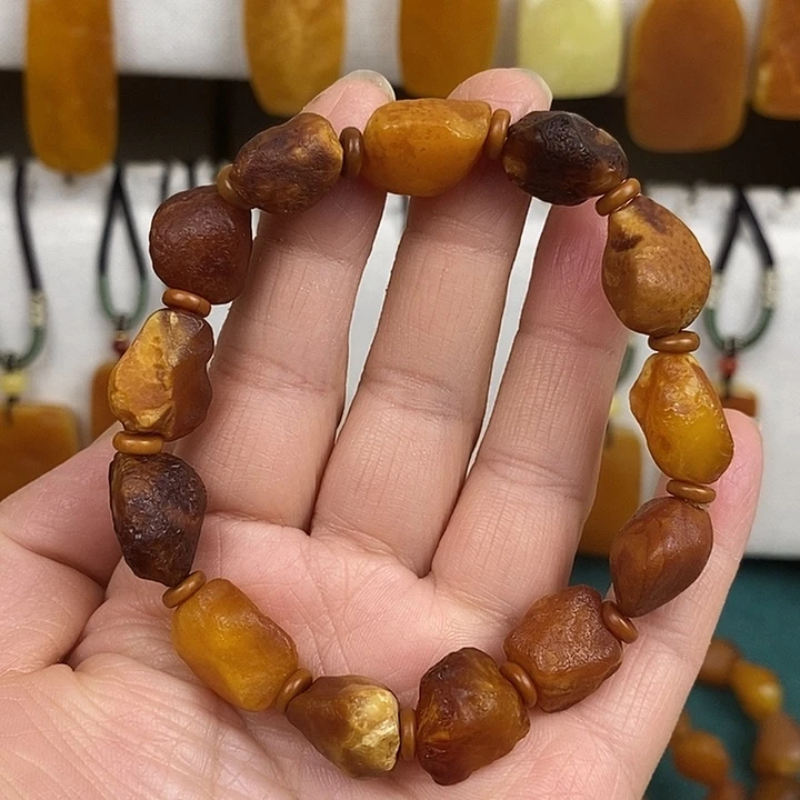 琥珀未镶嵌颈饰手串