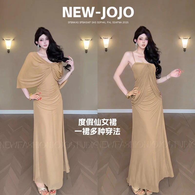 G8/C092大A/0817【JOJO】【多种穿法】【160-178CM穿】温柔风网纱吊带裙