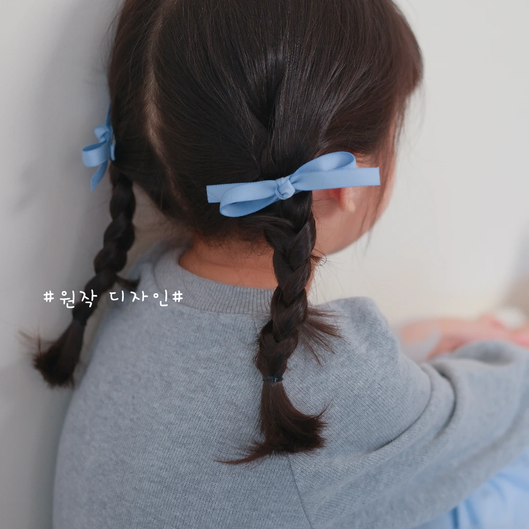 黄小妞早秋新2025儿童蝴蝶结发夹高级感缎带布艺鸭嘴夹公主发饰