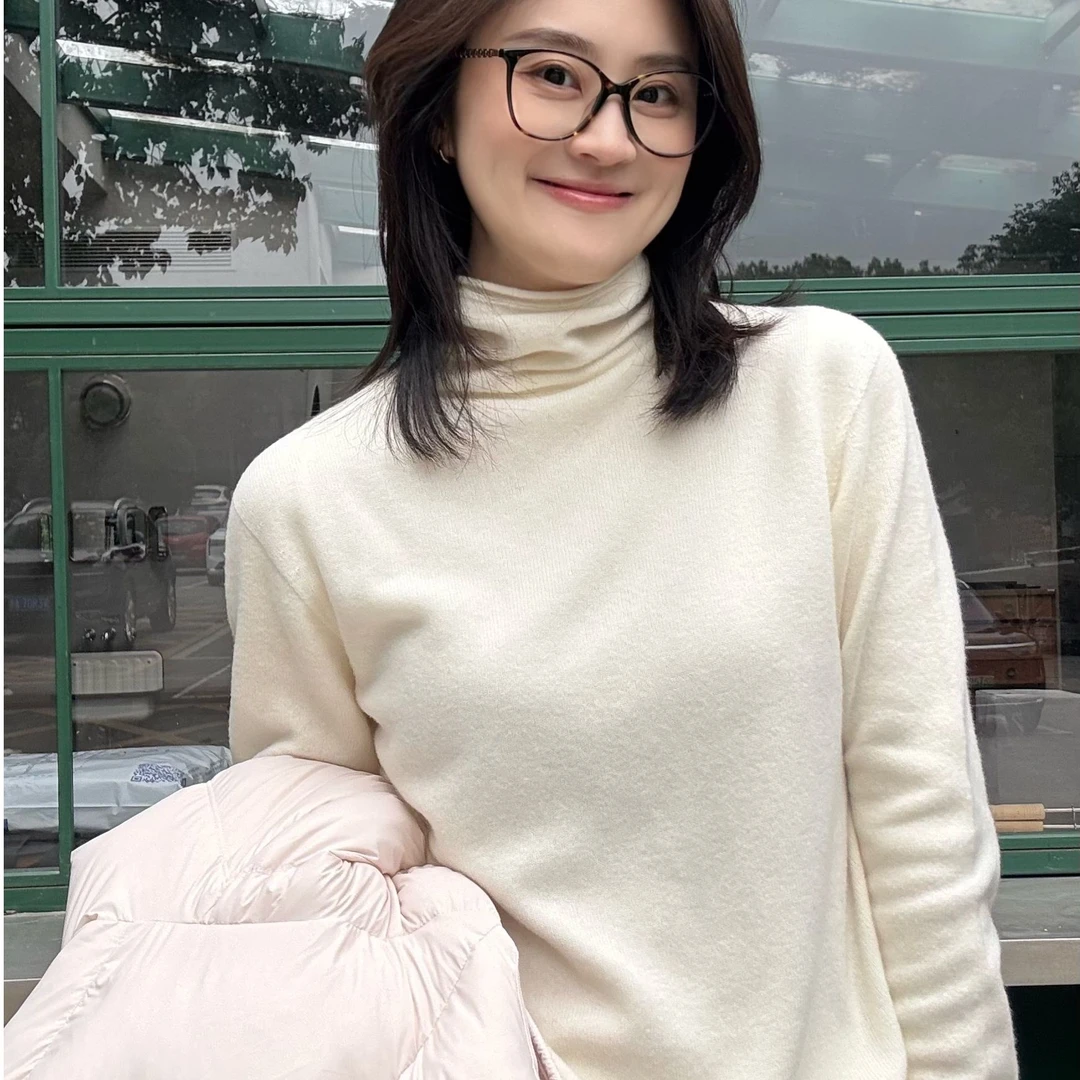 【ZHUANG -Z】（云柔）高领堆堆领无缝一体保暖羊毛羊绒毛衣针织衫