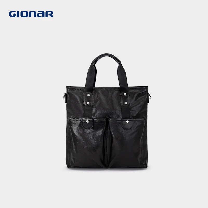 GIONAR公文包男士商务手提包新款2025爆款高端轻奢头层牛皮电脑包