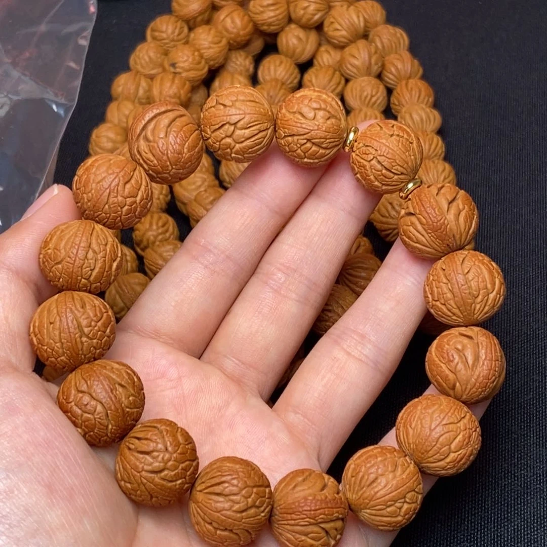 桃核手串始****老秦岭龙纹桃核1