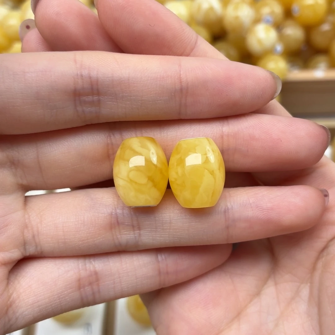 裸石蜜蜡未镶嵌蜜蜡腰珠13*15.9枣珠