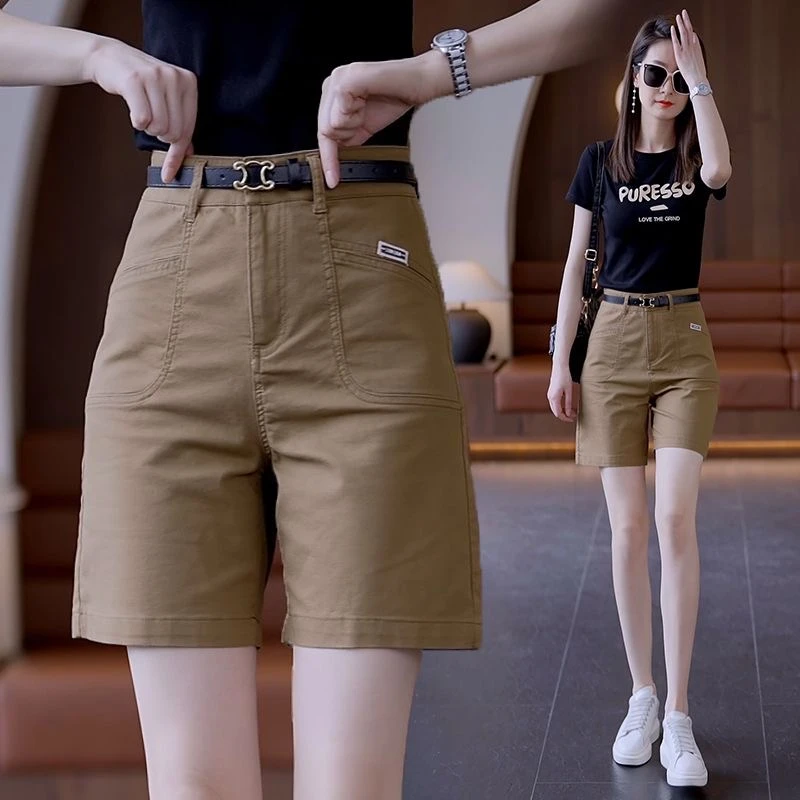 牛仔短裤女夏季薄款2025年新款高腰宽松阔腿a字外穿爆款五分中裤