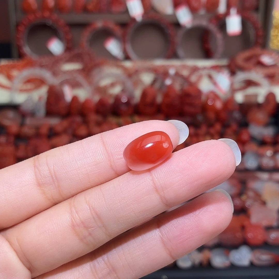 南红玛瑙未镶嵌颈饰枣珠14*9+