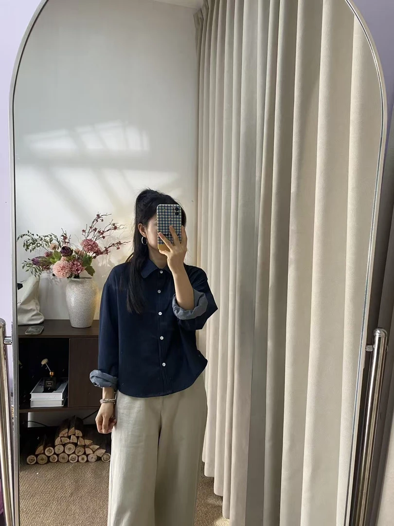 【慧慧精选】秋季新品 简约韩系带披肩短款牛仔