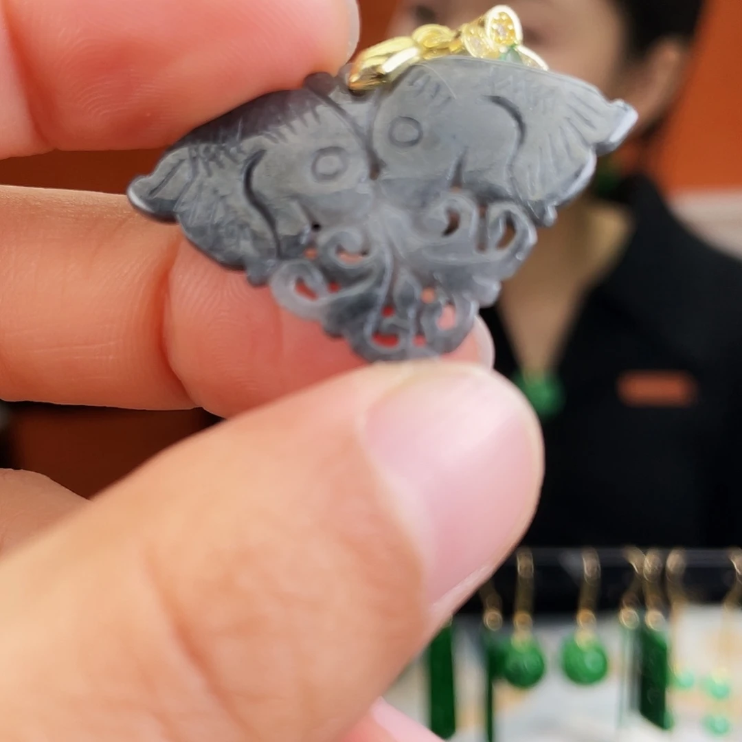 翡翠未镶嵌耳饰饰品