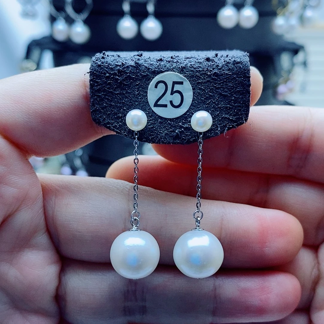 耳饰淡水珍珠银S925镶嵌