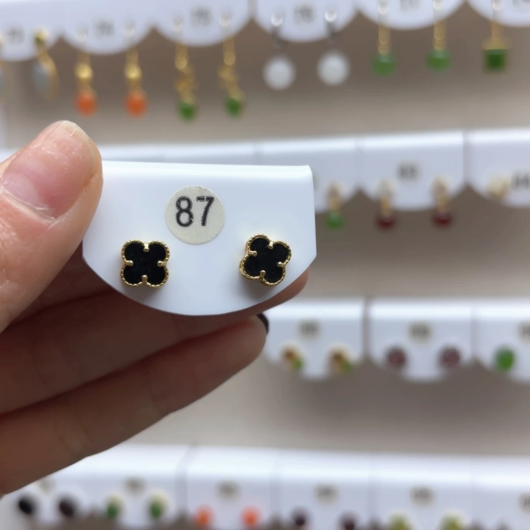 和田玉耳饰银S925镶嵌2