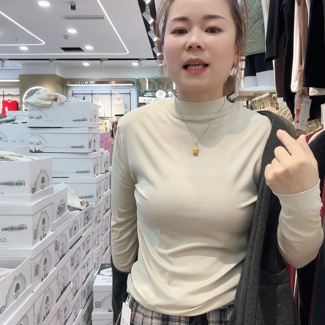 棉2641奶绿色打底衣