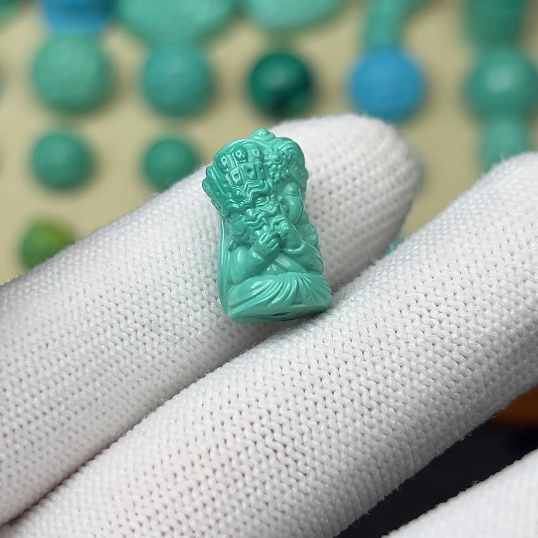 高瓷绿12mm扎基拉姆吊坠