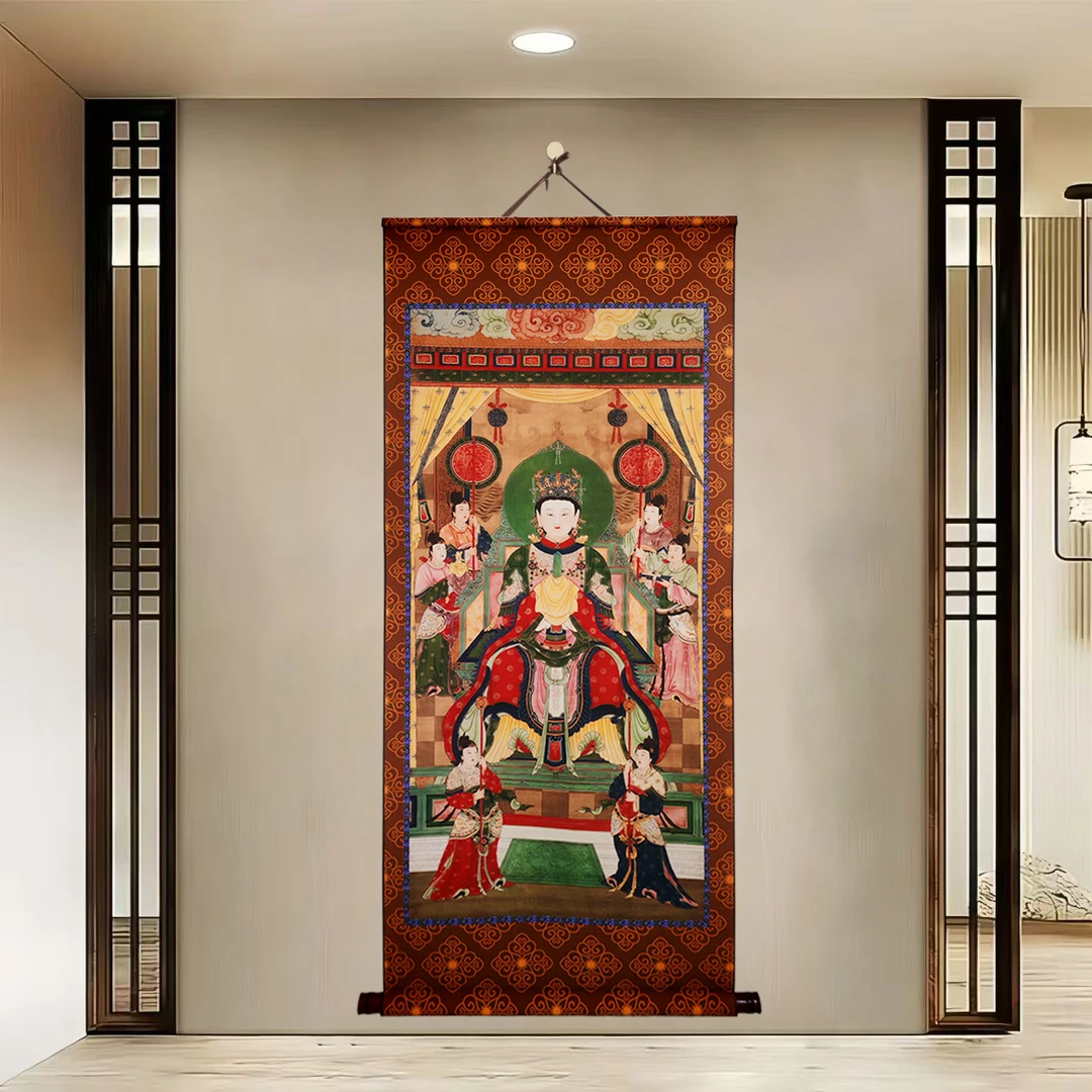 【Z138号 碧霞元君】60x140cm现代简约挂轴装饰画办公室家居装饰画