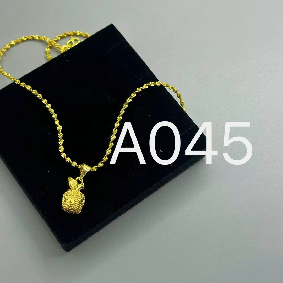 铜合金项链 A045苹果项链气质金色可爱轻奢