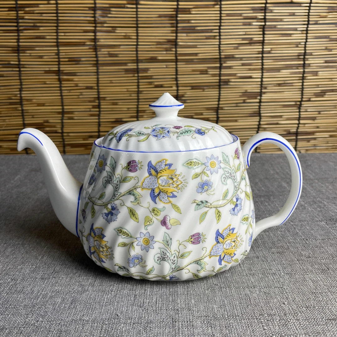 Minton明顿大号骨瓷茶壶｜哈顿庄园的 floral 交响】