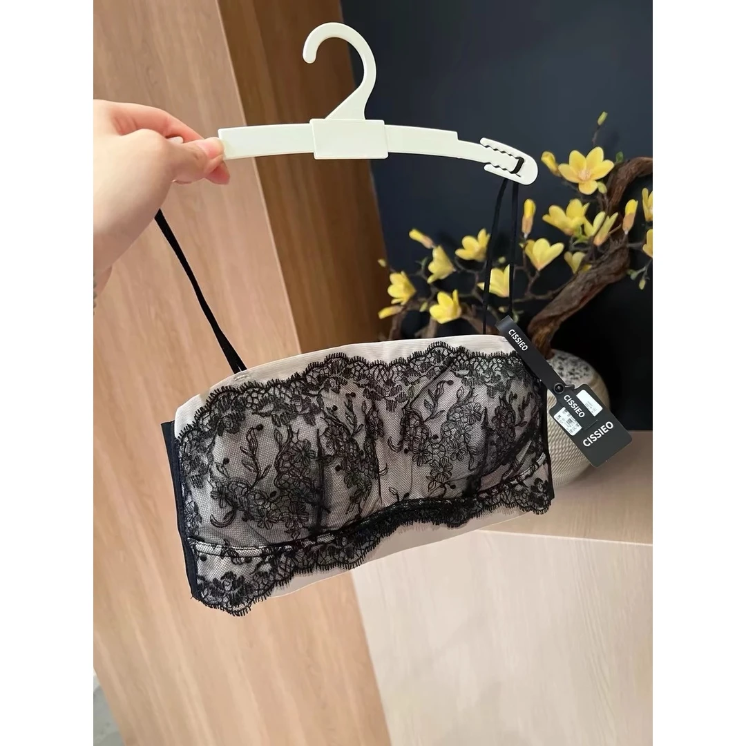 时尚蕾丝细带后背交叉镂空美背透气亲肤舒适透气防走光