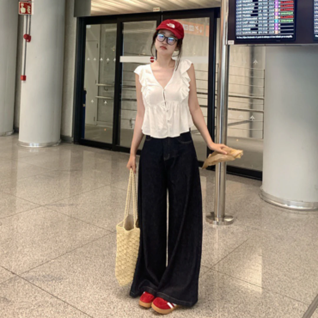 【dd】dd推荐款/ 爆款丹宁牛仔 水洗直筒深蓝牛仔裤 很软很显腿直