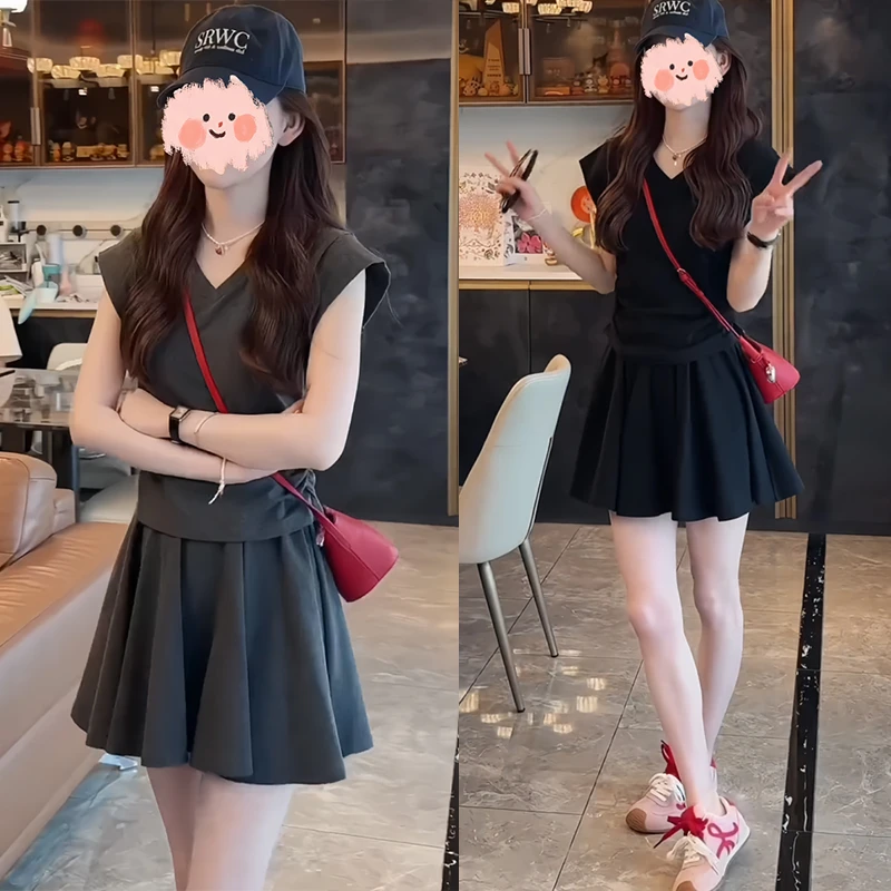 网红炸街女装夏季气质穿搭一整套搭配洋气衣服女半身裙子两件套装