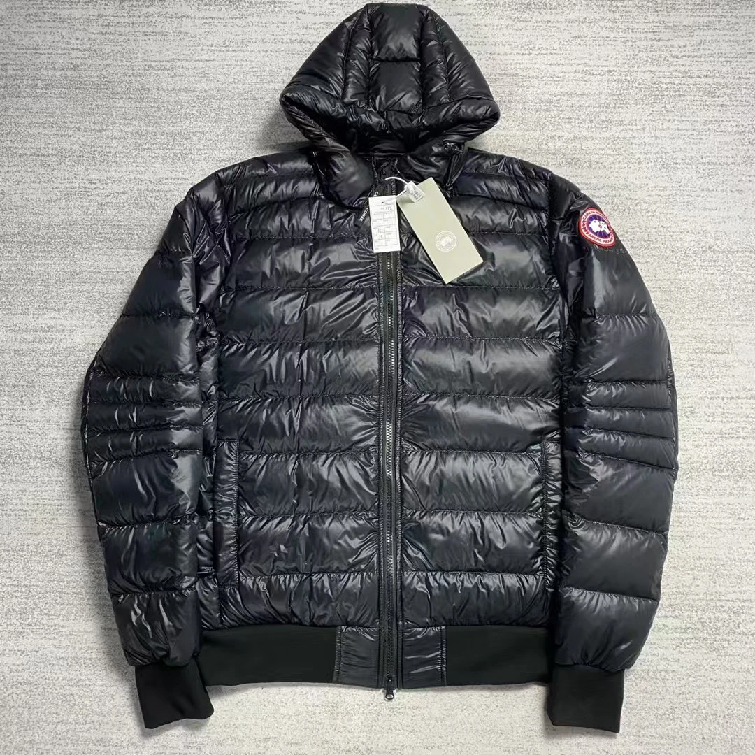未使用 CANADA GOOSE 加拿大鹅 黑色亮面轻量化连帽羽绒服2XL