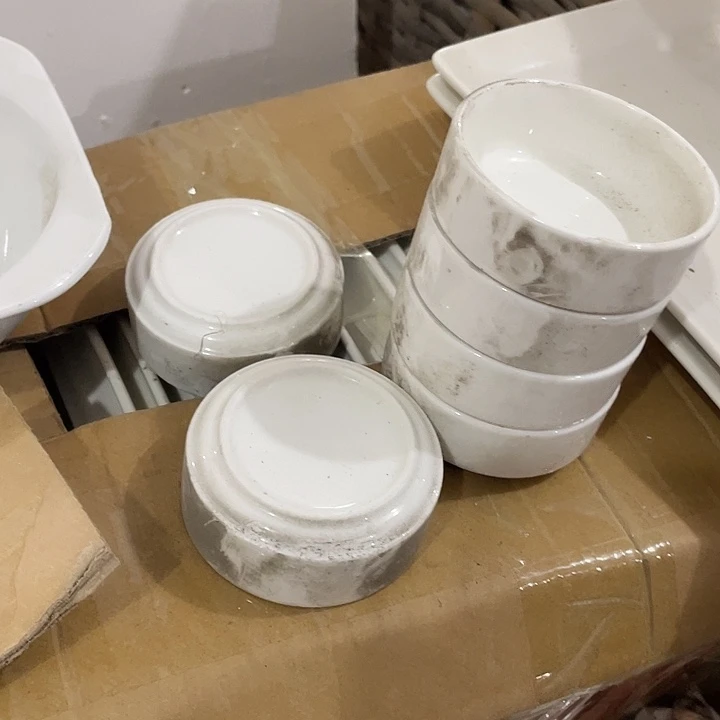 瓷片新骨瓷小圆碟6个 口径7厘米