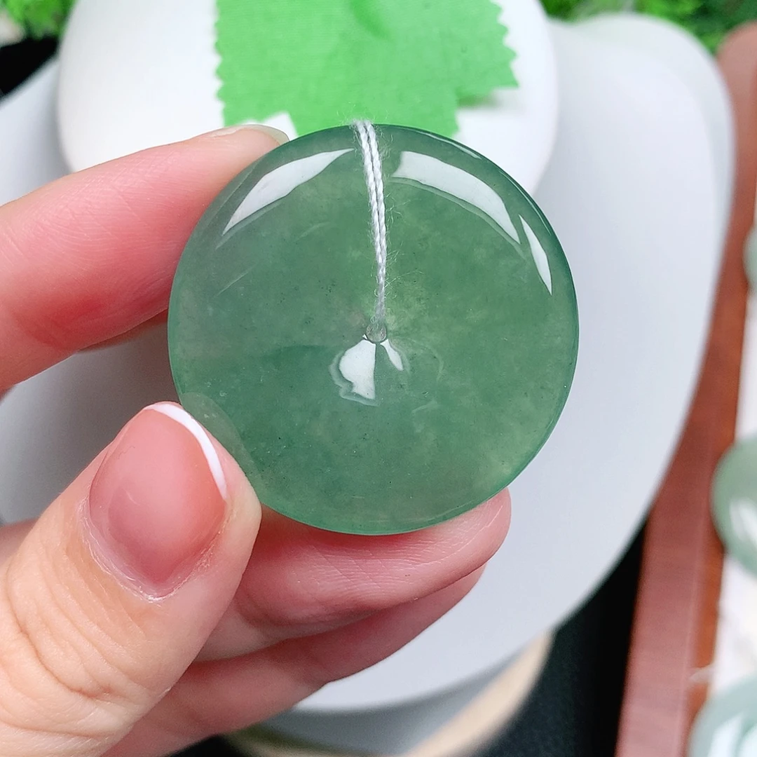 翡翠未镶嵌颈饰平安34.7-5.5