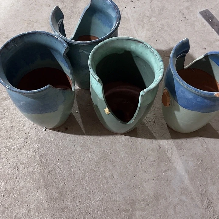 红陶口径12高度19四个瑕疵