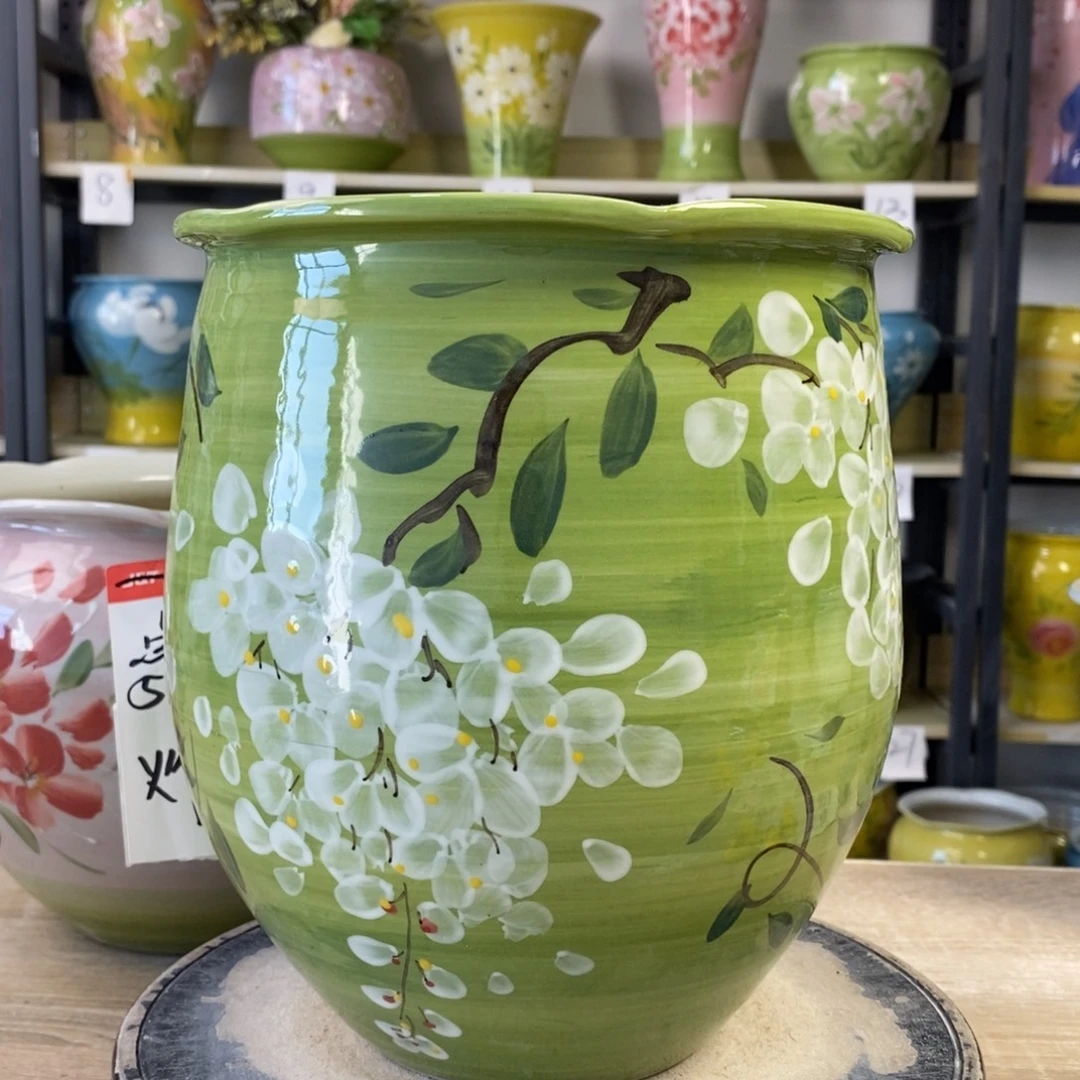 景德镇手工手绘陶瓷花盆