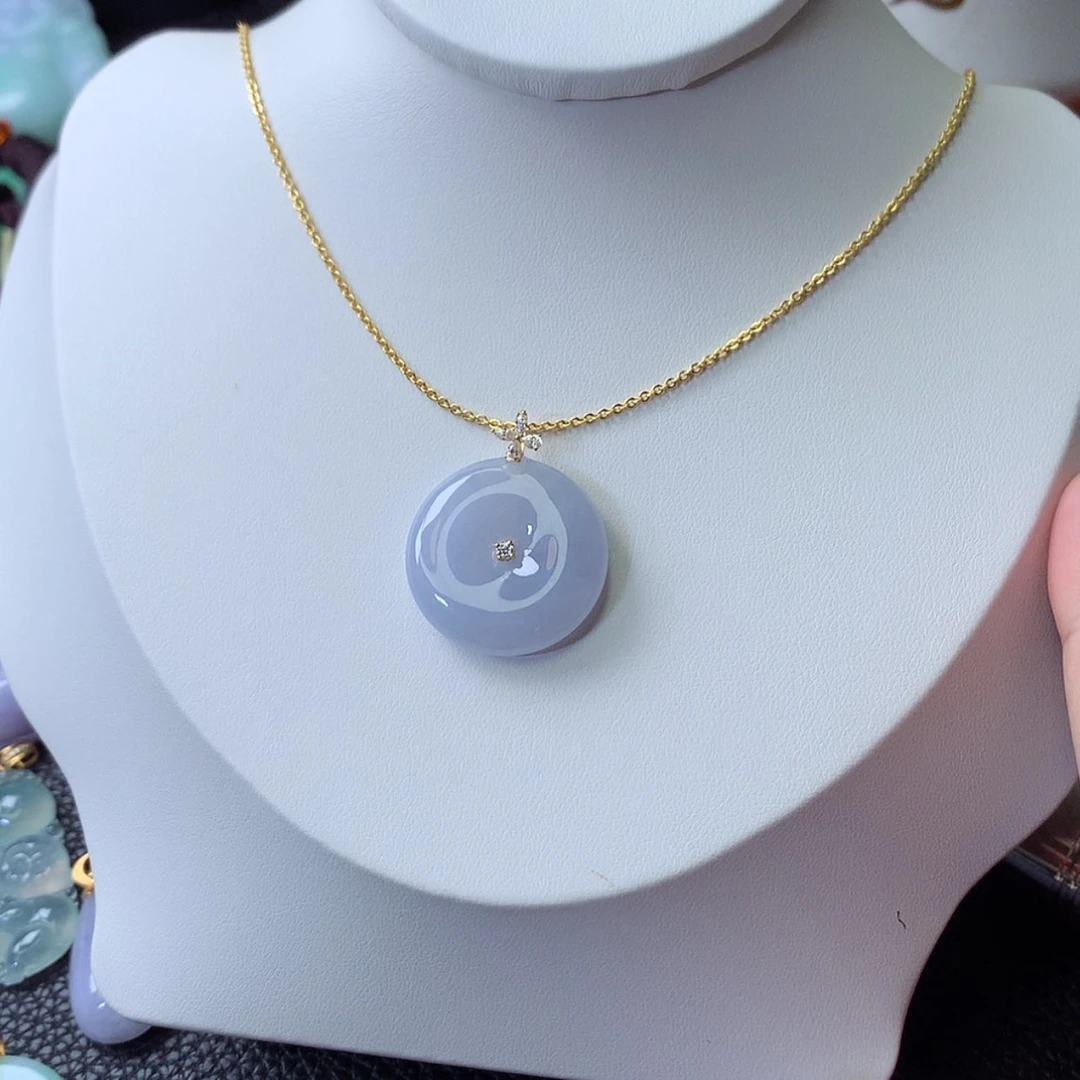 【闪购商品】吊坠(赠链)18K金镶嵌翡翠